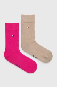 Dětské ponožky Tommy Hilfiger 2-pack růžová barva #5973575