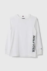Dětské tričko s dlouhým rukávem Tommy Hilfiger bílá barva, s potiskem