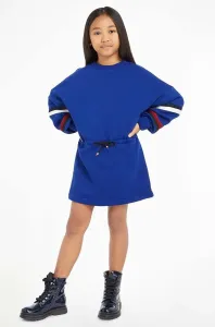Dívčí šaty Tommy Hilfiger tmavomodrá barva, mini, oversize #5635311