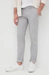 Kalhoty Tommy Hilfiger Bleecker pánské, šedá barva, ve střihu chinos #1988400