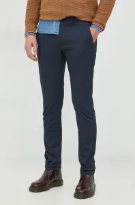 Kalhoty Tommy Hilfiger pánské, tmavomodrá barva, přiléhavé #5738373