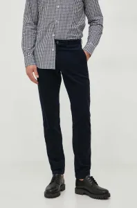 Manšestrové kalhoty Tommy Hilfiger tmavomodrá barva