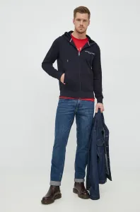 Mikina Tommy Hilfiger pánská, tmavomodrá barva, s kapucí, s aplikací