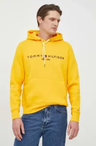 Mikina Tommy Hilfiger pánská, žlutá barva, s kapucí, s aplikací #5656615