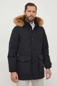 Péřová bunda Tommy Hilfiger pánská, černá barva, zimní #6055765