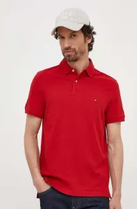 Polo tričko Tommy Hilfiger červená barva, MW0MW17770