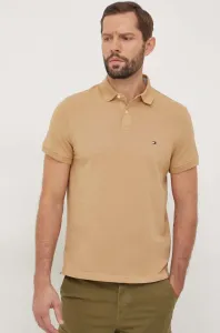 Polo tričko Tommy Hilfiger hnědá barva, MW0MW17770