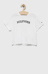 Dětské bavlněné tričko Tommy Hilfiger bílá barva #5300866