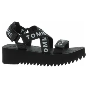 Sandály Tommy Jeans FLTFRM EVA SNDL dámské, černá barva, na platformě, EN0EN02119 #4180831