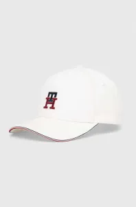 Bavlněná baseballová čepice Tommy Hilfiger bílá barva, s aplikací #5408204