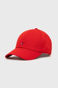 Čepice Tommy Hilfiger červená barva, hladká #2043315