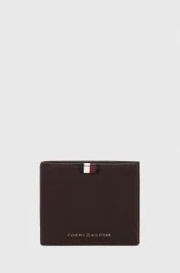 Kožená peněženka Tommy Hilfiger hnědá barva #5413053
