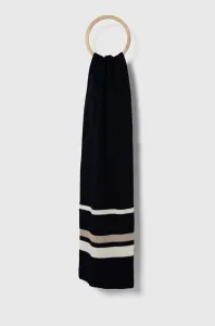 Šátek z vlněné směsi Tommy Hilfiger tmavomodrá barva, vzorovaný #6055172