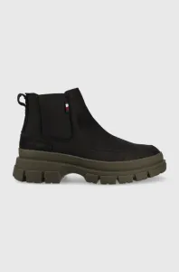 Semišové kotníkové boty Tommy Hilfiger pánské, černá barva #5689362