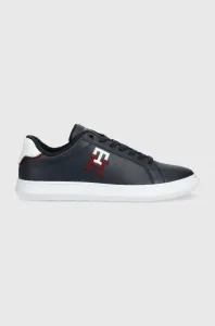 Kožené sneakers boty Tommy Hilfiger tmavomodrá barva #2808708