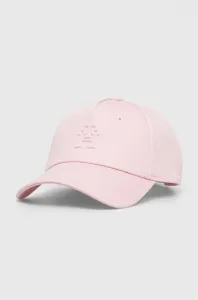 Bavlněná baseballová čepice Tommy Hilfiger růžová barva #5342817