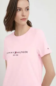 Bavlněné tričko Tommy Hilfiger růžová barva #3614104