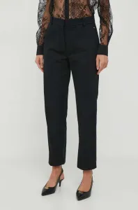 Kalhoty Tommy Hilfiger dámské, černá barva, jednoduché, high waist #6056408