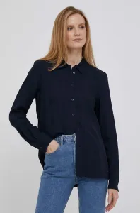 Košile Tommy Hilfiger dámská, tmavomodrá barva, regular, s klasickým límcem #5408546