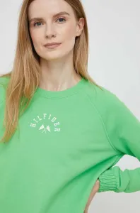Mikina Tommy Hilfiger dámská, zelená barva, s aplikací