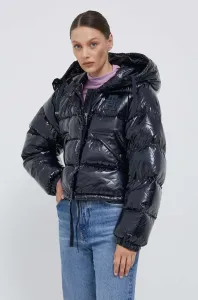 Péřová bunda Tommy Hilfiger dámská, tmavomodrá barva, zimní, oversize