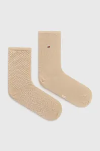Ponožky Tommy Hilfiger 2-pack dámské, béžová barva #6147331