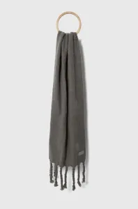 Šátek z vlněné směsi Tommy Hilfiger šedá barva, hladký #5685624