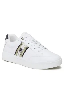 Kožené sneakers boty Tommy Hilfiger COURT SNEAKER WITH WEBBING bílá barva, FW0FW07106
