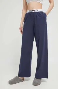 Pyžamové kalhoty Tommy Jeans dámské, tmavomodrá barva, bavlněná