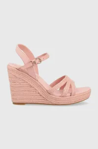 Sandály Tommy Hilfiger ESSENTIAL WEDGE SANDAL dámské, růžová barva, na klínku, FW0FW07159 #4932362