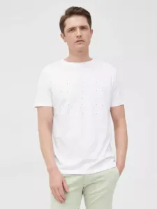Tommy Hilfiger pánské bílé tričko - L (YBR) #1418457