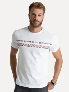 Tommy Hilfiger pánské bílé tričko - XL (YBR) #5610046