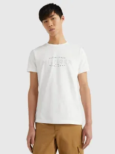 Tommy Hilfiger pánské bílé tričko  - XXL (YBR)