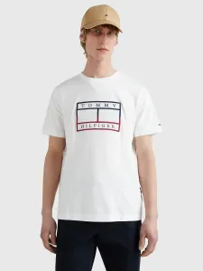 Tommy Hilfiger pánské bílé triko Outline - XL (YBR)