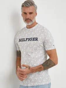 Tommy Hilfiger pánské krémové tričko - M (YBH)