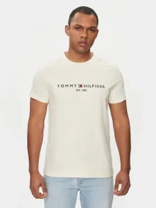 Tommy Hilfiger pánské krémové triko Logo - XXL (AEF)