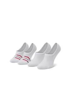 2 PACK bílých nízkých ponožek  Breton 43-46 Tommy Hilfiger
