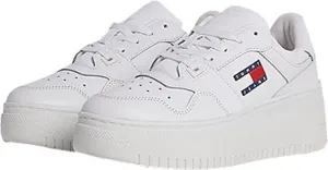 Sneakers boty Tommy Jeans TJW RETRO BASKET FLATFORM ESS bílá barva, EN0EN02506