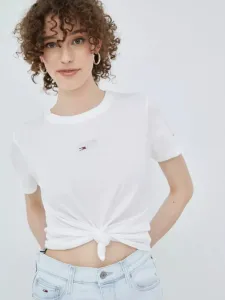 Tommy Jeans dámské bílé tričko - XS (YBR) #1422673