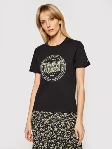 Tommy Jeans dámské černé tričko Floral - S (BDS)