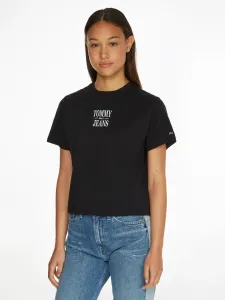Tommy Jeans dámské černé tričko - L (BDS) #1417304