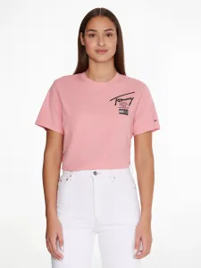 Tommy Jeans dámské růžové tričko - S (THE) #1418502