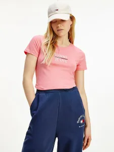 Tommy Jeans dámské růžové tričko - S (TIF) #1410138