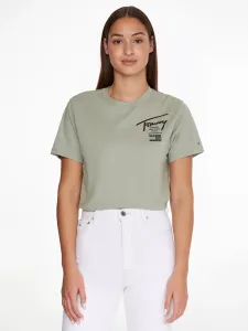 Tommy Jeans dámské zelené tričko - M (PMI) #1417319