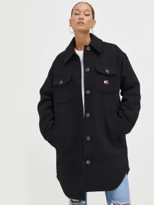 Tommy Jeans dámský černý kabát - S (BDS)