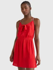 Tommy Jeans dámské červené šaty - L (XNL) #1423173