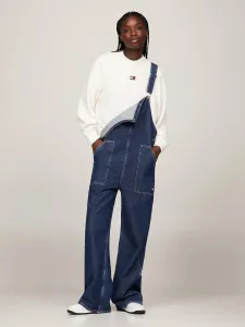 Tommy Jeans dámský krémový svetr - S (YBH) #5341255