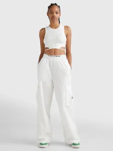 Tommy Jeans dámský bílý top - XS (YBR) #3952832