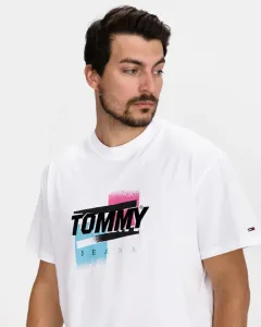 Tommy Jeans Faded Logo Triko Bílá