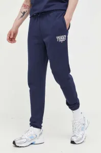 Bavlněné kalhoty Tommy Jeans tmavomodrá barva, hladké